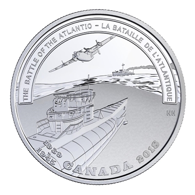 2018 Canada $20 WWII Battlefront - The Battle of the Atlantic Fine Silver (No Tax)