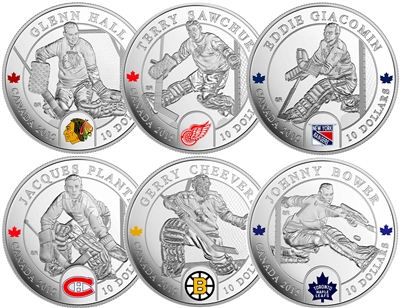 2015 Canada $10 NHL Goalies 6-coin Set in Display Box (No Tax)