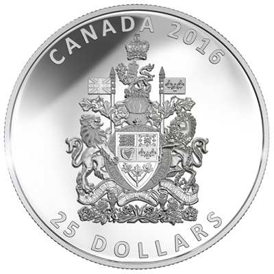 2016 Canada $25 Piedfort - Canadian Coat of Arms Fine Silver (No Tax)