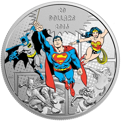2016 Canada $20 DC Comics Originals - The Trinity Fine Silver (No Tax)