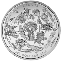 2016 Canada $200 for $200 Vast Prairies Silver (No Tax) Lightly Toned