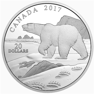 2017 Canada $20 Nature's Impressions - Polar Bear Fine Silver (No Tax)