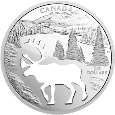 2017 Canada $30 Endangered Animal Cutout - Woodland Caribou (NO Tax)