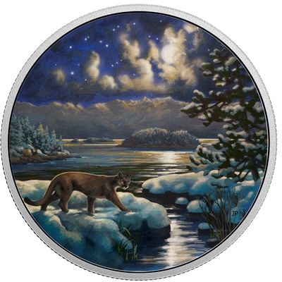 2017 Canada $30 Animals in the Moonlight - Cougar Silver (No Tax)