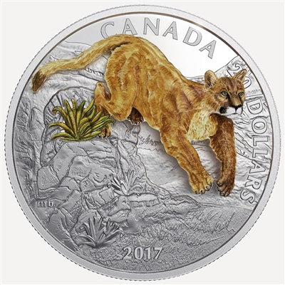 2017 $20 3D Leaping Cougar Fine Silver