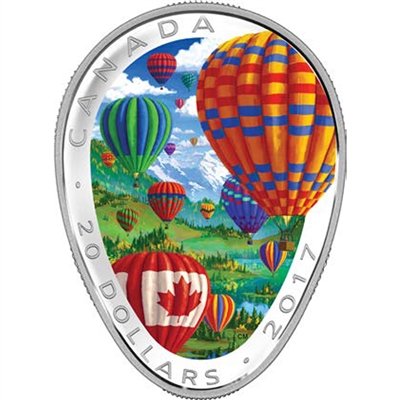2017 Canada $20 Hot Air Balloons Fine Silver Shaped Coin (No Tax)