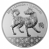 2018 Canada $10 Year of the Dog Fine Silver (No Tax)