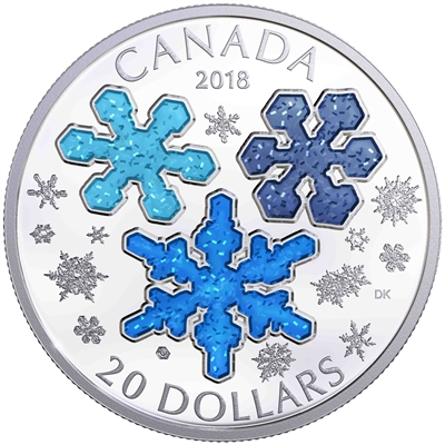 2018 Canada $20 Ice Crystals Fine Silver Coin (No Tax)