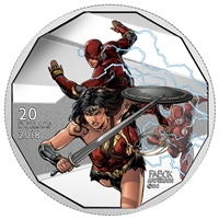 2018 Canada $20 The Justice League - The Flash and Wonder Woman Fine Silver (No Tax)