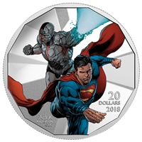 2018 Canada $20 The Justice League - Cyborg and Superman Fine Silver (No Tax)
