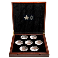 2018 Canada Big Coin Rose-Gold Plated 5oz. Silver 7-coin Set in Deluxe Case (No Tax)