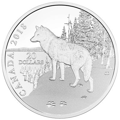 2018 Canada $20 Nature's Impression - Wolf Fine Silver (TAX Exempt)