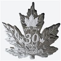 2018 Canada $20 30th Anniversary of the Silver Maple Leaf Shaped Pure Silver (No Tax)