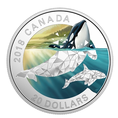 2018 Canada $20 Geometric Fauna - Orcas Fine Silver (TAX Exempt)