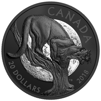 2018 Canada $20 Nocturnal by Nature - Cunning Cougar Fine Silver (No Tax)