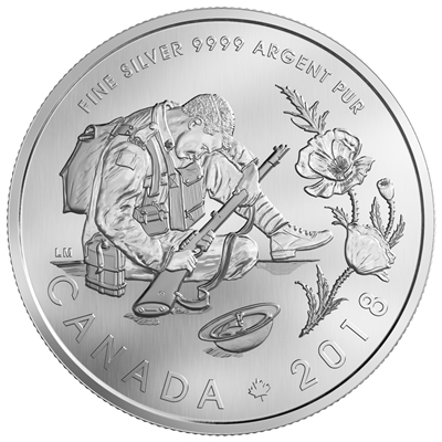 2018 Canada $10 Armistice Fine Silver (No Tax)
