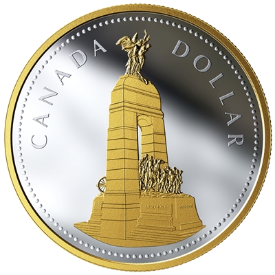 2018 Canada $1 Renewed Silver Dollar: The National War Memorial (Tax Exempt)