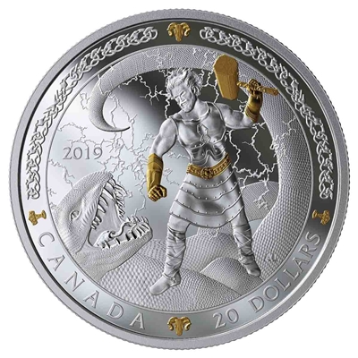 2019 Canada $20 Norse Gods - Thor Fine Silver Coin (No Tax)