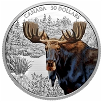 2020 Canada $30 Imposing Icons: Moose Fine Silver Coin (No Tax)
