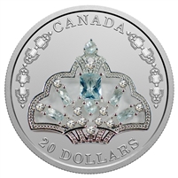 2020 Canada $20 HM Queen Elizabeth II's Brazilian Aquamarine Tiara Silver