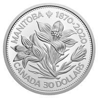 2020 Canada $30 Manitoba 150: United in Celebration Fine Silver Coin (No Tax)