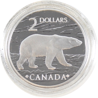 2004 Silver Proud Polar Bear Canada Two Dollar Proof (from stamp set)
