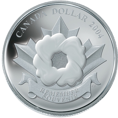 2004 Canada Special Edition The Poppy Proof Silver Dollar (TAX Exempt)