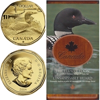 2004 Canada Elusive Loon Dollar Coin and Stamp Set (scuffed sleeve)