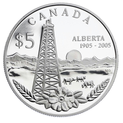 2005 $5 Alberta's Centennial Fine Silver
