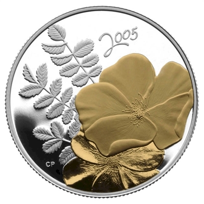 2005 50-Cent Canadian Floral - Golden Rose Sterling Silver (#4)