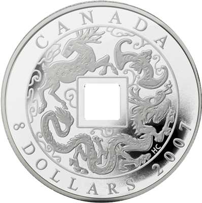 2007 Canada $8 Fine Silver Chinese Square Hole Coin (TAX Exempt)