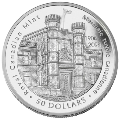 2008 Canada $50 Royal Canadian Mint Centennial 5oz. Fine Silver (No Tax)