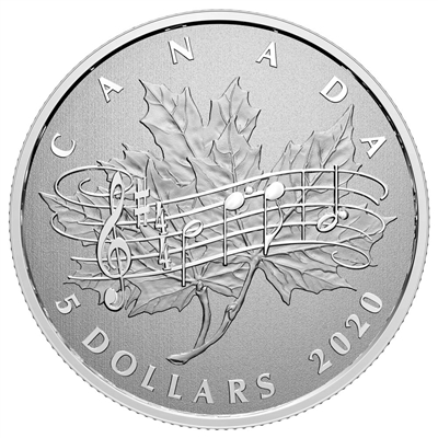2020 Canada $5 Moments to Hold - 40th Ann. of the National Anthem Act Silver (No Tax)