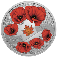 2021 Canada $20 A Wreath of Remembrance: Lest We Forget Fine Silver (No Tax)