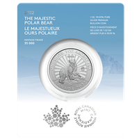 2022 Canada $5 The Majestic Polar Bear 1oz. Pure Silver (No Tax)