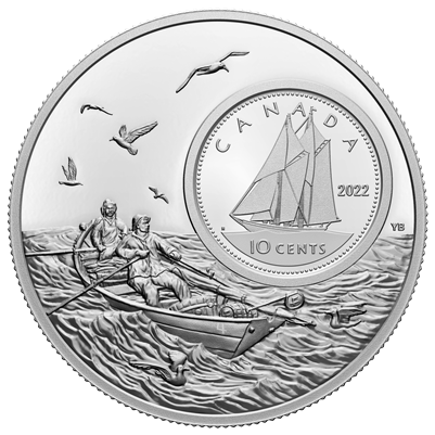 2022 Canada 10-cent The Bigger Picture - Bluenose 5oz Fine Silver (No Tax)