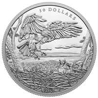 2022 Canada $30 Multifaceted Animal Family - Bald Eagles Fine Silver (No Tax)