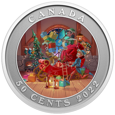 2022 Canada 50-cent Santa's Sleigh Lenticular Coin