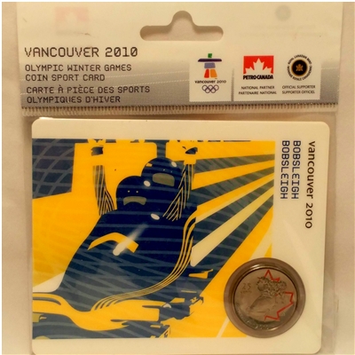 2008 Canada 25-cent Bobsleigh - Petro-Canada Vancouver Olympics Card