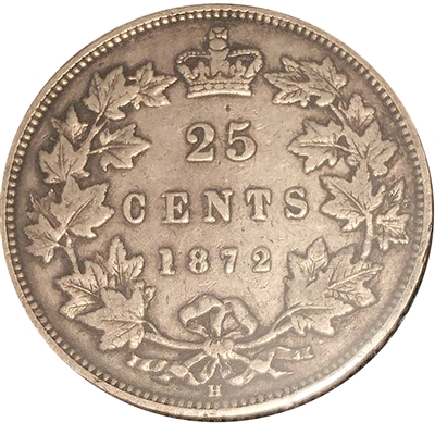 1872H Canada 25-cents F-VF (F-15) $