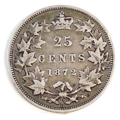 1872H Canada 25-cents VG-F (VG-10)