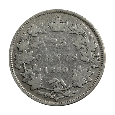 1880H Wide 0 Canada 25-cents Very Good (VG-8) $