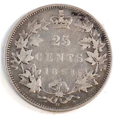 1882H Canada 25-cents F-VF (F-15) $