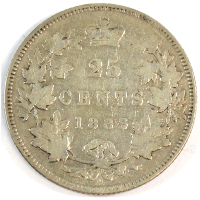 1883H Canada 25-cents Fine (F-12) $