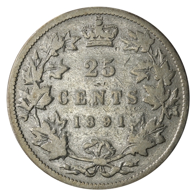1891 Canada 25-cents G-VG (G-6) $