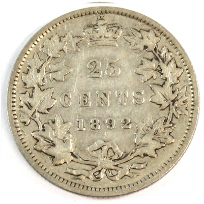 1892 Canada 25-cents Fine (F-12) $