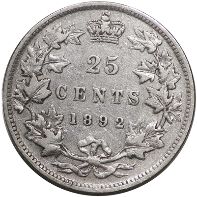 1892 Canada 25-cents Very Fine (VF-20) $