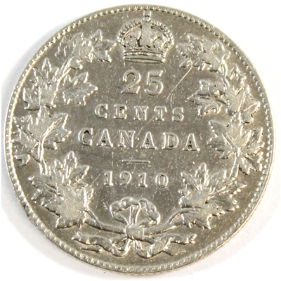 1910 Canada 25-cents Very Fine (VF-20) $