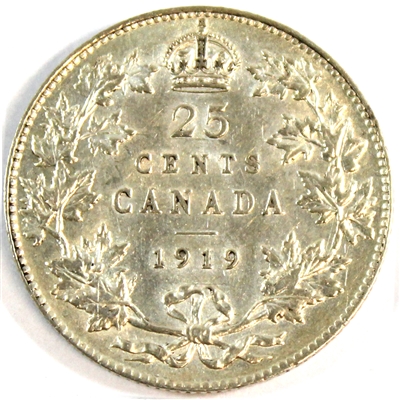 1919 Canada 25-cents AU-UNC (AU-55) $