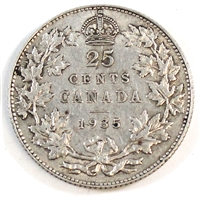 1935 Canada 25-cents Extra Fine (EF-40) $